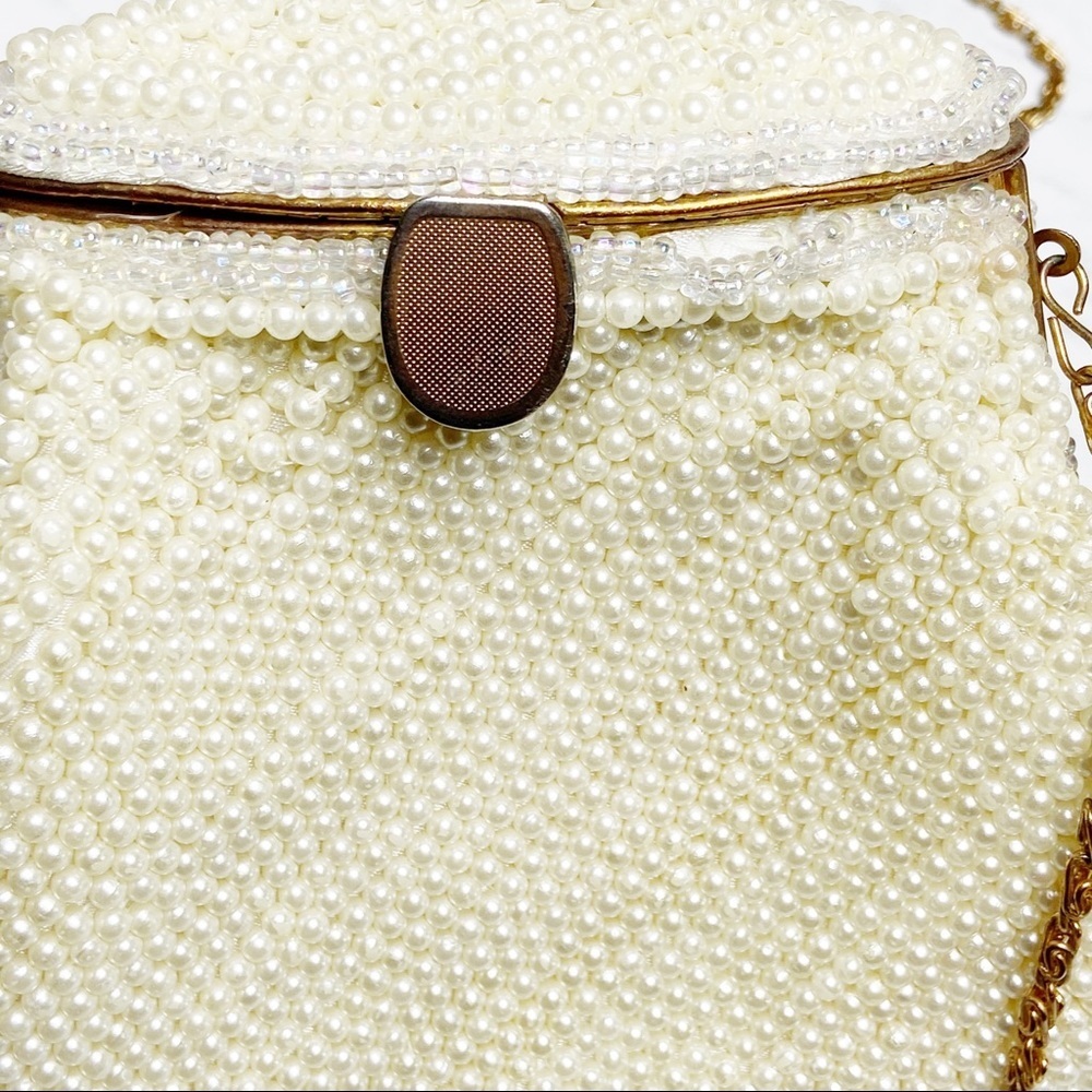 Vintage Carlo Fellini Pearl Evening Bag - Picture 6 of 8